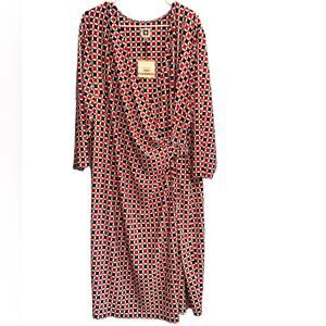 New With Tags Women’s Size 3x Anne Klein Poppy Combo Dress